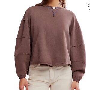 NWOT XS Free People We The Free Total Eclipse Tee TAN in color